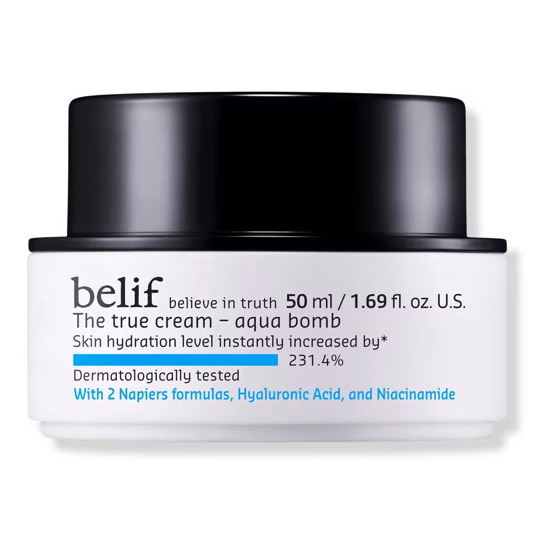 Belif Aqua Bomb delivers deep, refreshing moisture, the perfect lightweight addition to hydrating dry skin.